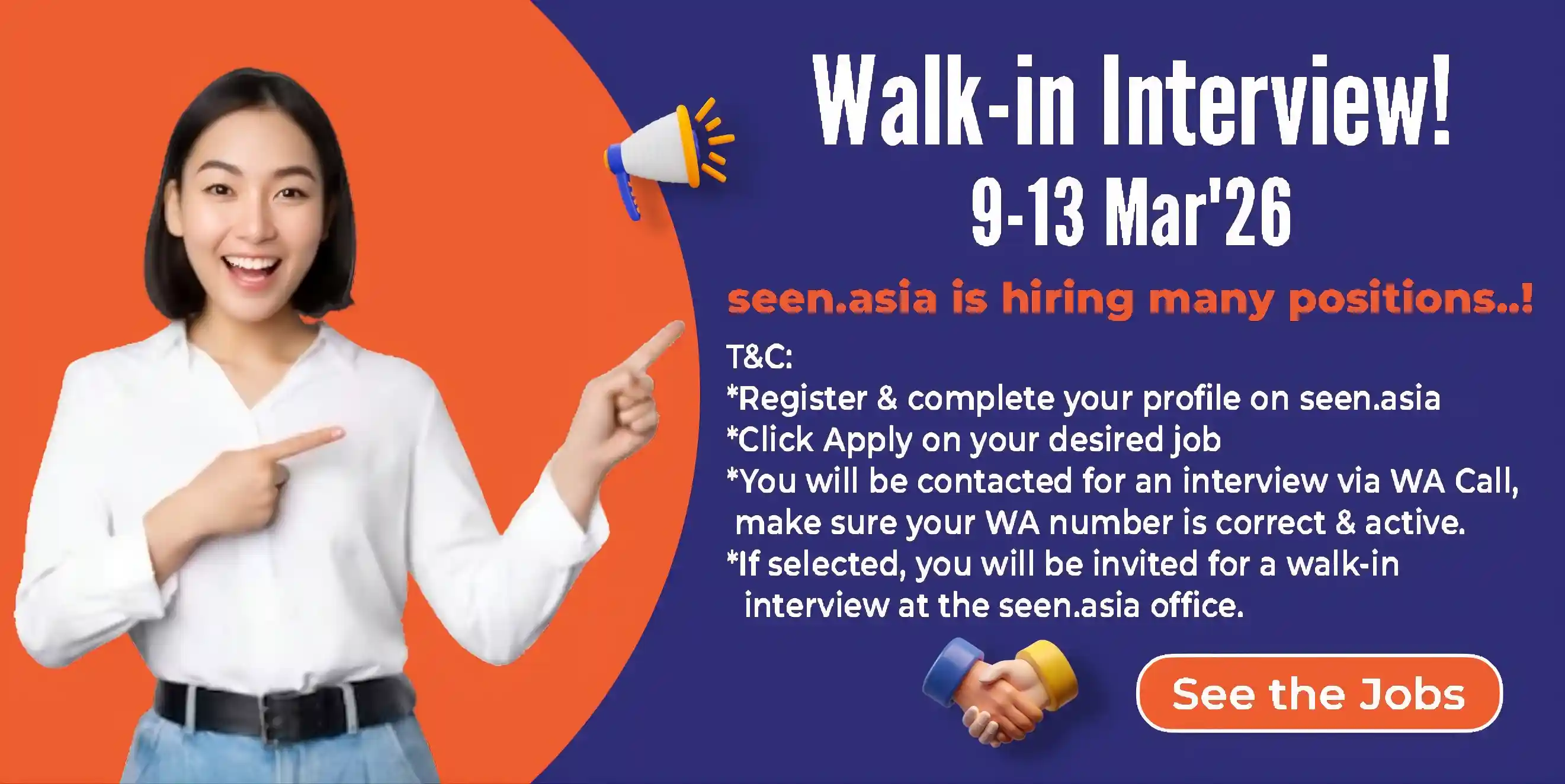 Walk-in interview promo banner